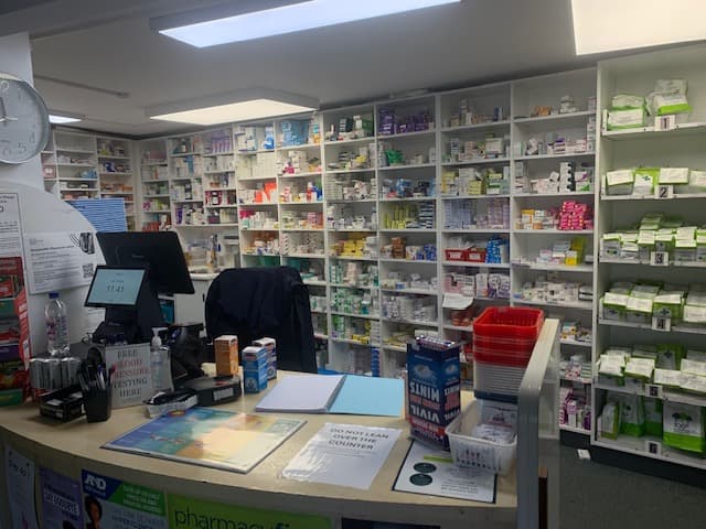 The Saintbridge Pharmacy dispensary counter